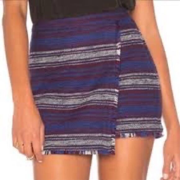 Joie Striped Tweed Genae Wrap Mini Skirt size 2 - Picture 1 of 4